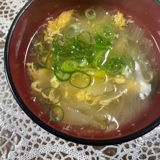 ふわふわ卵と青梗菜のスープ